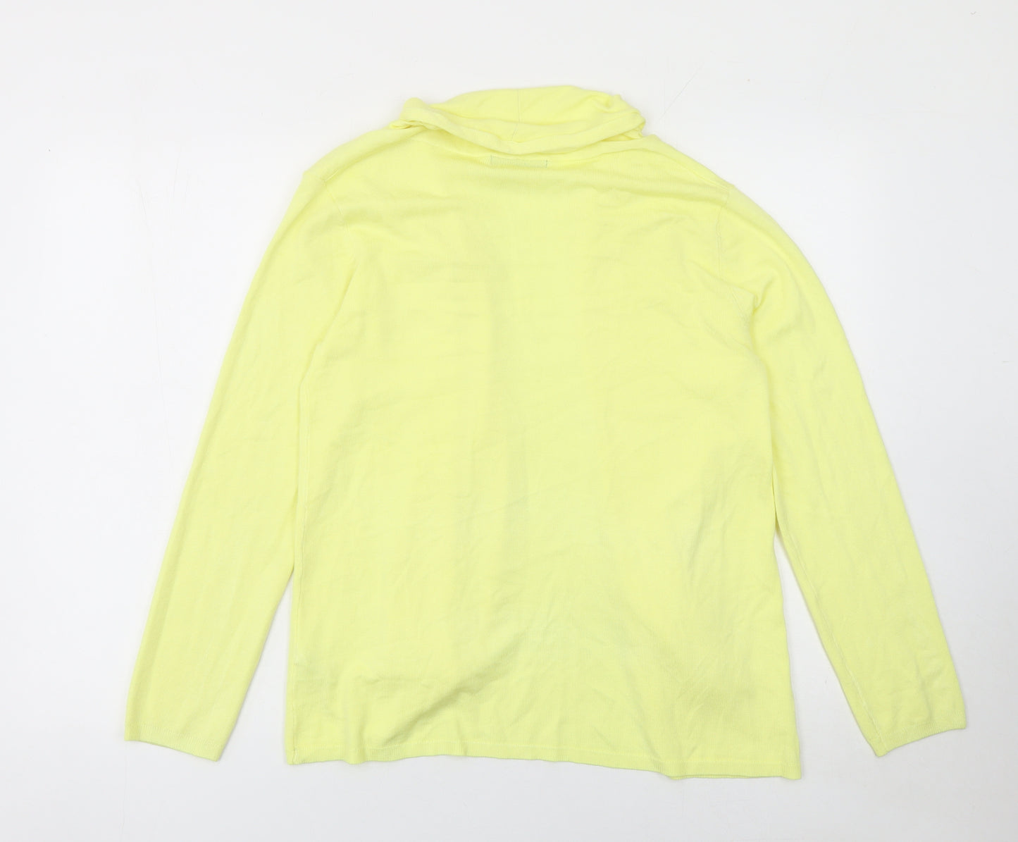 Dunnes Women Yellow Lightweight Open Knit Long Sleeve Cardigan M