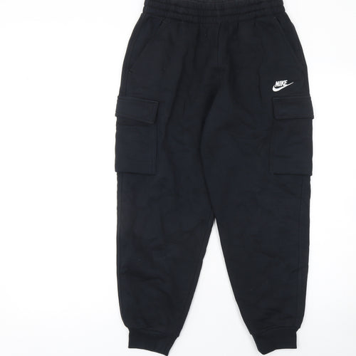 Nike Boys Black Cargo Fleece Jogger Trousers Size 13 Years