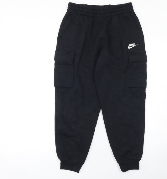 Nike Boys Black Cargo Fleece Jogger Trousers Size 13 Years