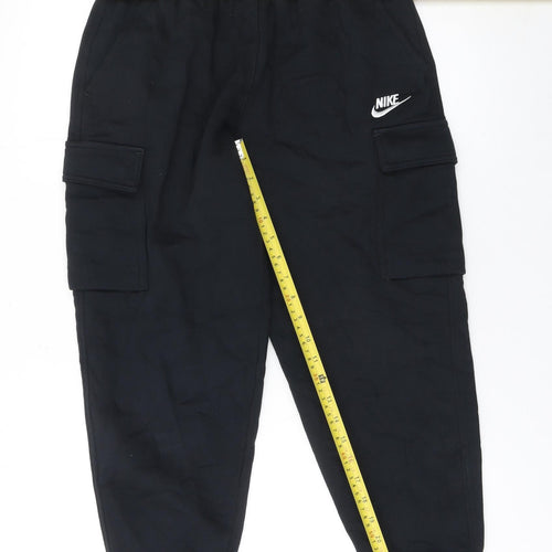 Nike Boys Black Cargo Fleece Jogger Trousers Size 13 Years
