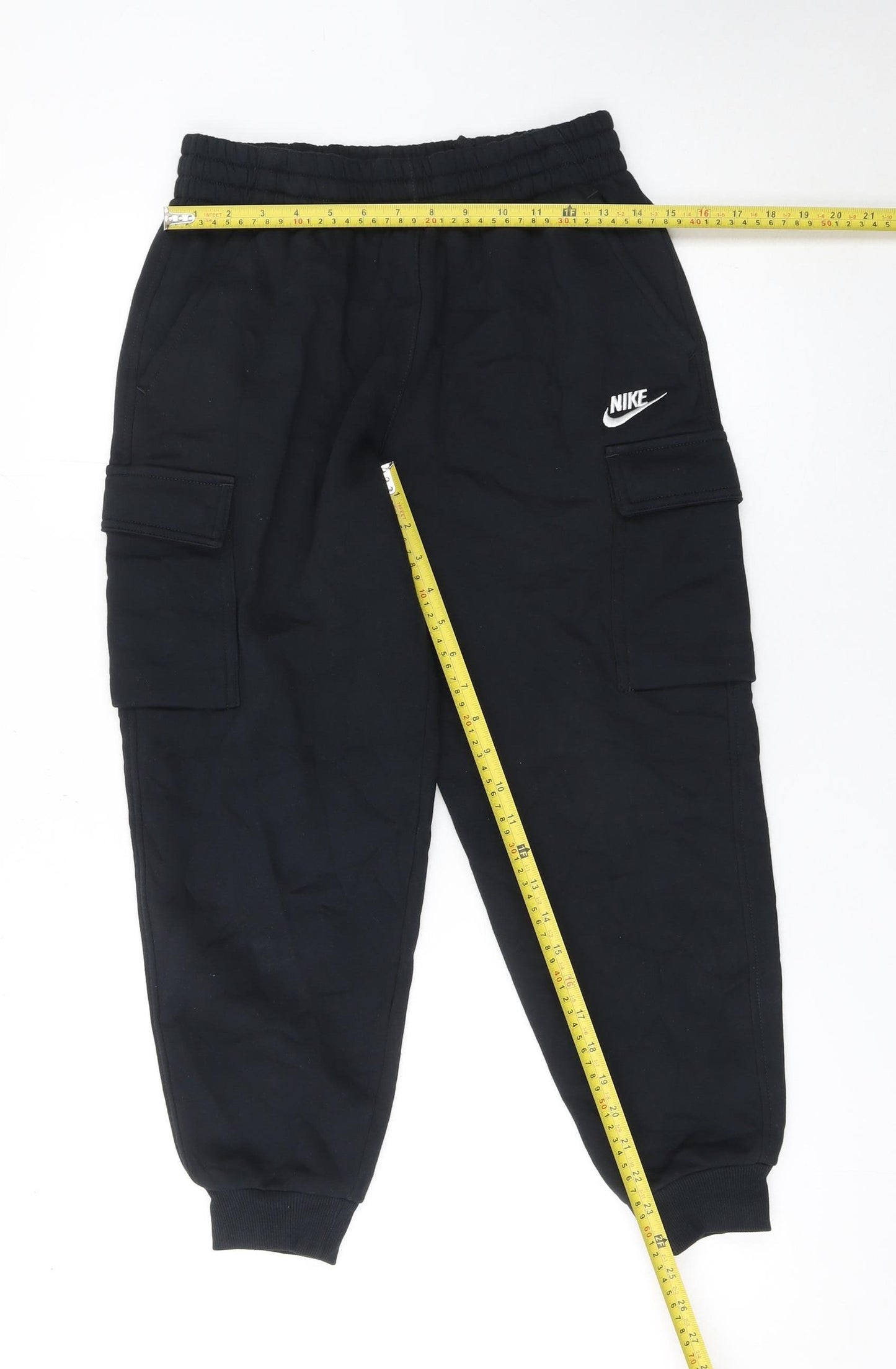 Nike Boys Black Cargo Fleece Jogger Trousers Size 13 Years