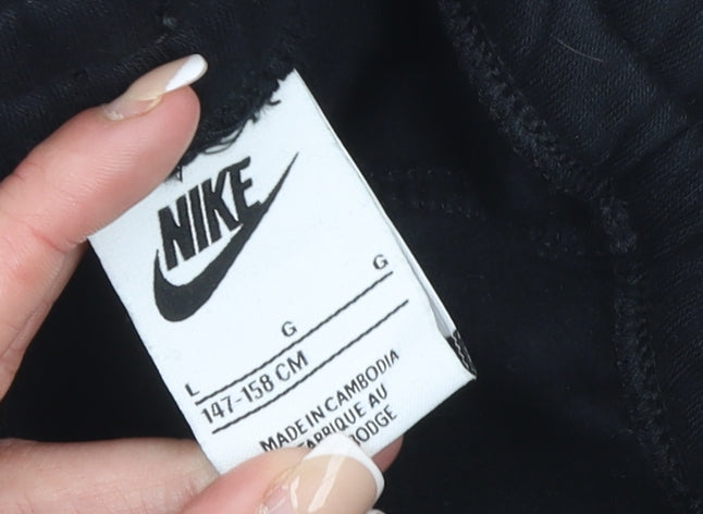 Nike Boys Black Cargo Fleece Jogger Trousers Size 13 Years