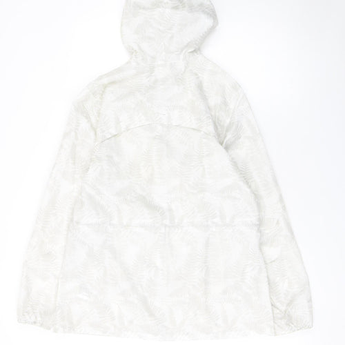 Decathlon Womens White M Lightweight Hooded Windbreaker Jacket