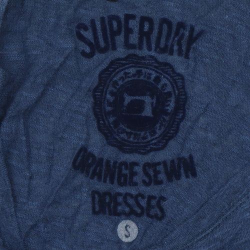 Superdry Women Blue Sequin Pocket Shift Dress Size S