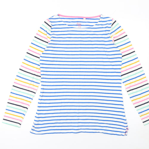 Boden Women’s Multicoloured Striped Long Sleeve Cotton T-Shirt UK 12