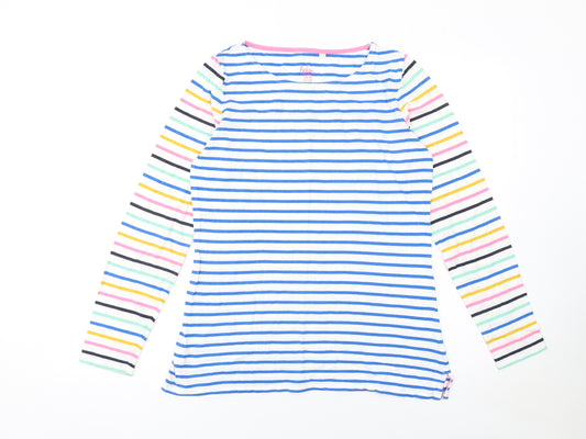 Boden Women’s Multicoloured Striped Long Sleeve Cotton T-Shirt UK 12