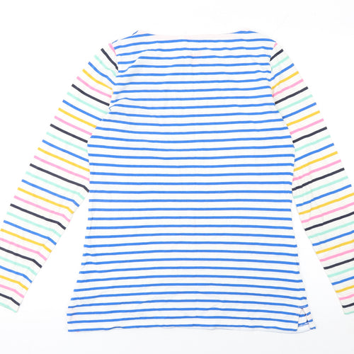 Boden Women’s Multicoloured Striped Long Sleeve Cotton T-Shirt UK 12