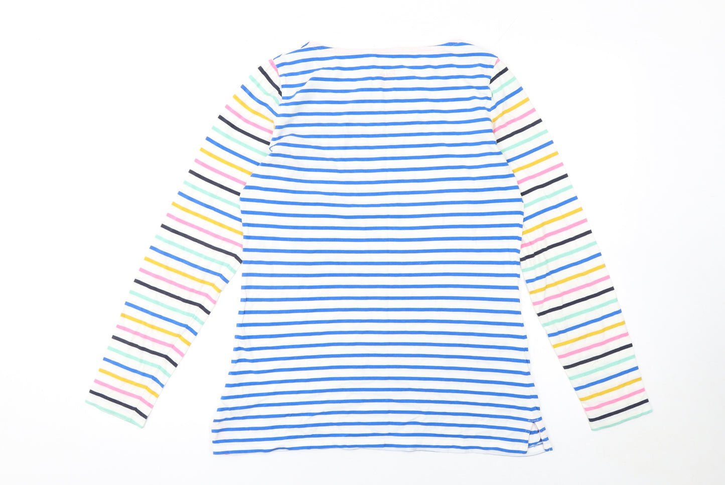 Boden Women’s Multicoloured Striped Long Sleeve Cotton T-Shirt UK 12