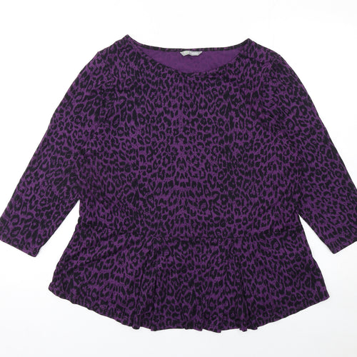 Marks and Spencer Women’s Purple Leopard Print Tunic Top Size 18