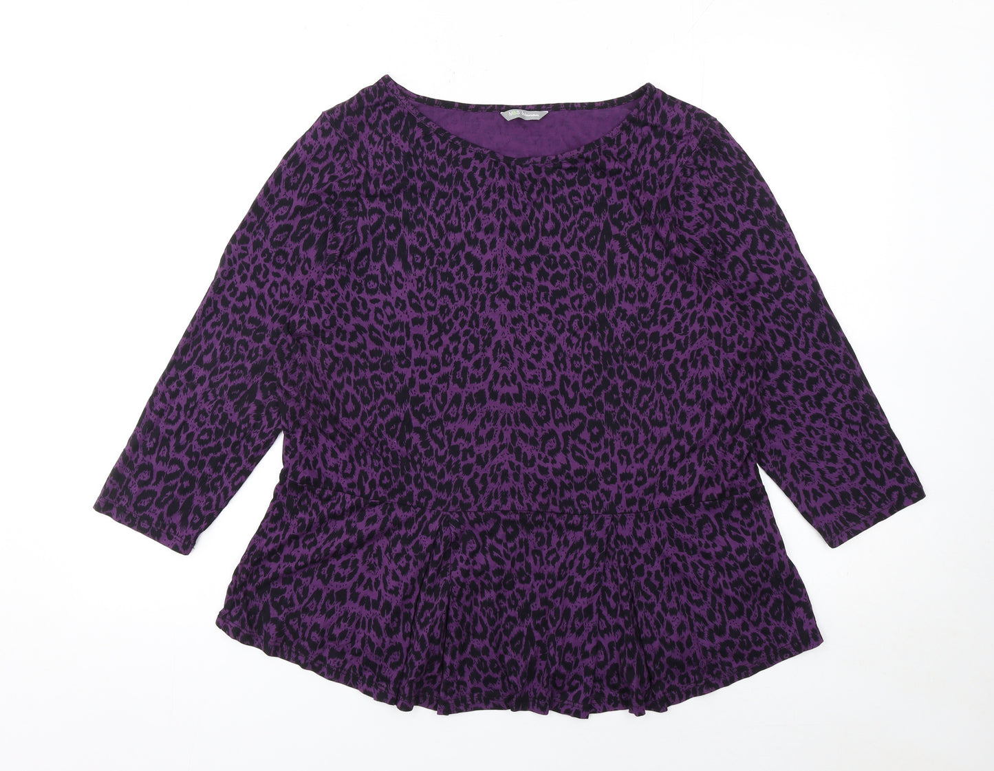 Marks and Spencer Women’s Purple Leopard Print Tunic Top Size 18