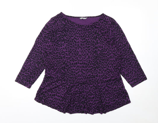 Marks and Spencer Women’s Purple Leopard Print Tunic Top Size 18