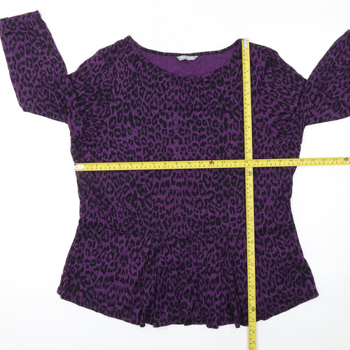 Marks and Spencer Women’s Purple Leopard Print Tunic Top Size 18