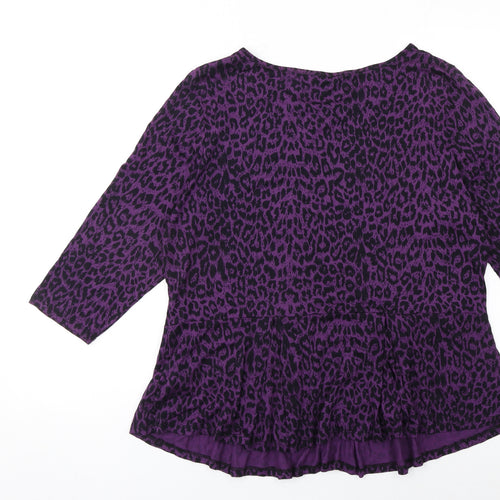 Marks and Spencer Women’s Purple Leopard Print Tunic Top Size 18