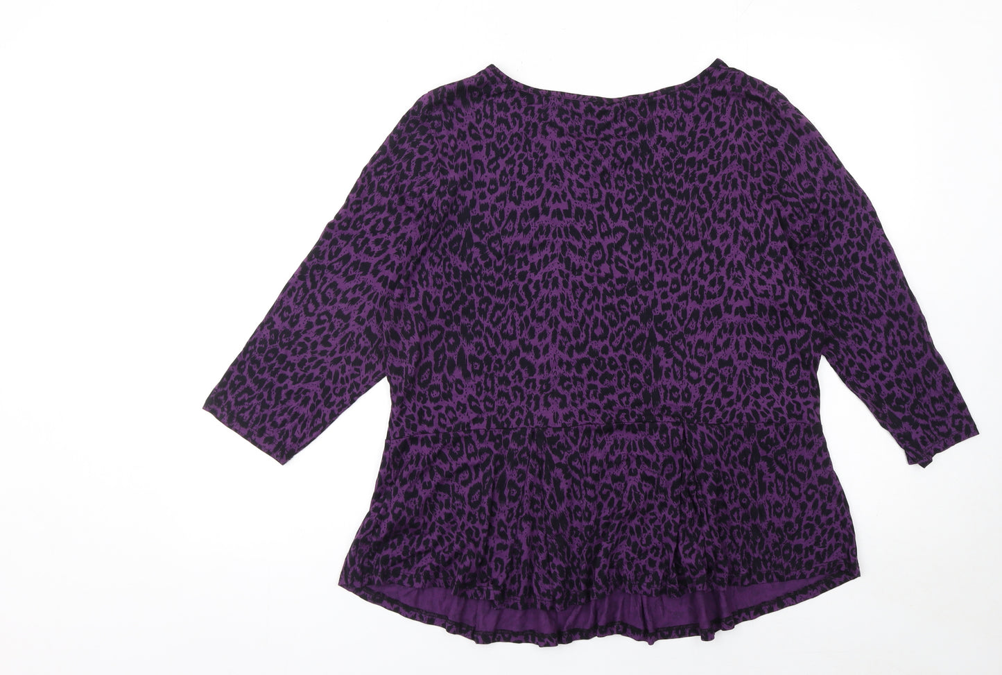 Marks and Spencer Women’s Purple Leopard Print Tunic Top Size 18