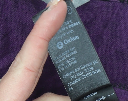 Marks and Spencer Women’s Purple Leopard Print Tunic Top Size 18