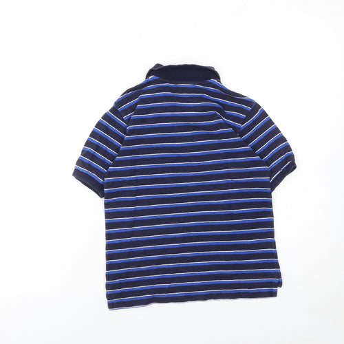 Ralph Lauren Boys Blue Striped Short Sleeve Polo Shirt Age 6 Cotton