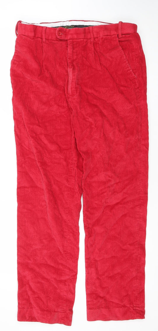 Peter Christian Women's Red Corduroy Chino Trousers Size 12