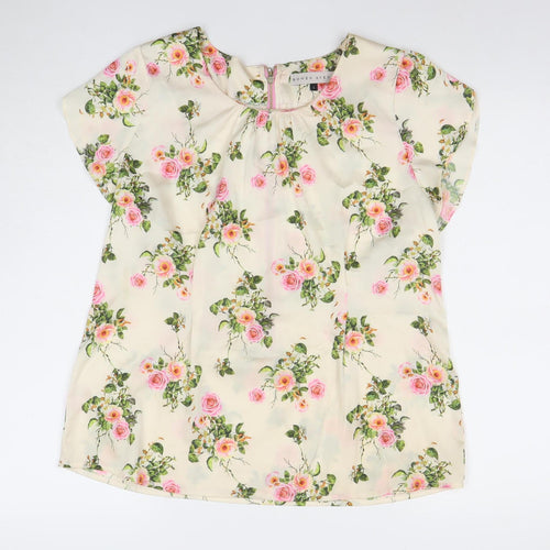 Rowen Avenue Women's Multicoloured Floral Zip Tunic Blouse Size L