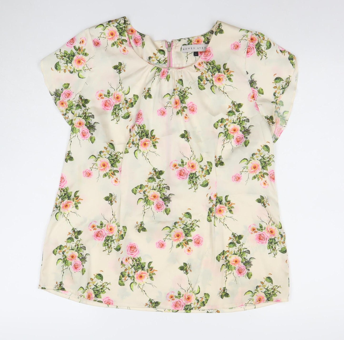 Rowen Avenue Women's Multicoloured Floral Zip Tunic Blouse Size L