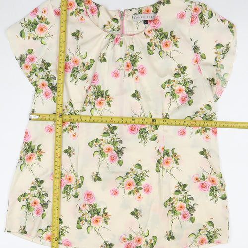 Rowen Avenue Women's Multicoloured Floral Zip Tunic Blouse Size L