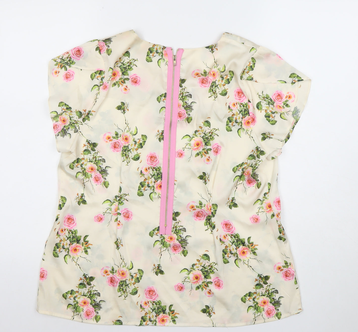 Rowen Avenue Women's Multicoloured Floral Zip Tunic Blouse Size L