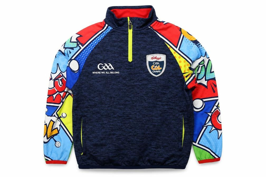 Front view of Masita boys’ blue multicoloured 1/4 zip pullover hoodie -, size 24