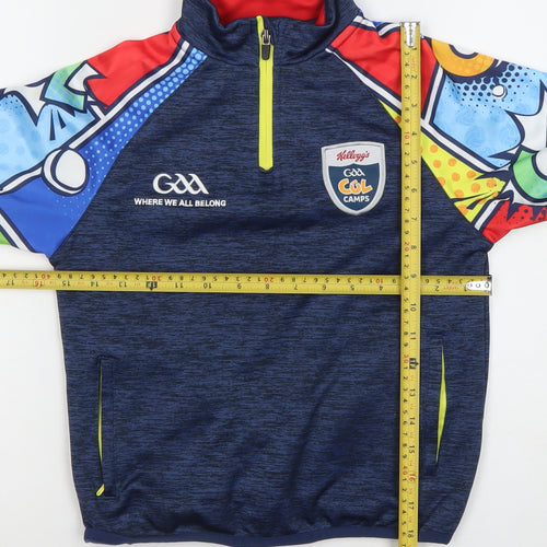 Masita Boys Blue Multicoloured 1/4 Zip Pullover Hoodie - Size 24