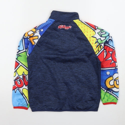 Masita Boys Blue Multicoloured 1/4 Zip Pullover Hoodie - Size 24