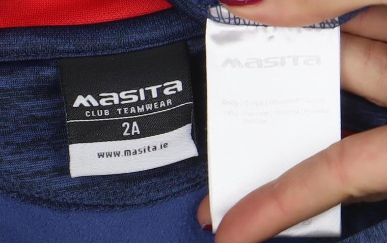 Masita Boys Blue Multicoloured 1/4 Zip Pullover Hoodie - Size 24