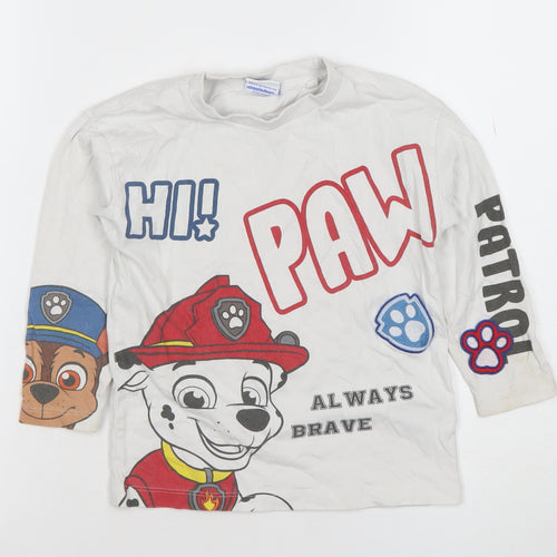 Next Boys White PAW Patrol Long Sleeve T-Shirt 4-5 Years Cotton