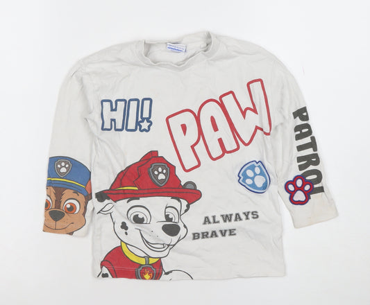 Next Boys White PAW Patrol Long Sleeve T-Shirt 4-5 Years Cotton