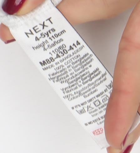 Next Boys White PAW Patrol Long Sleeve T-Shirt 4-5 Years Cotton