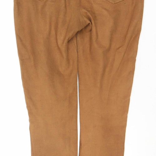 Redial Women’s Brown XL Skinny Stretch Trousers with Ankle Zip
