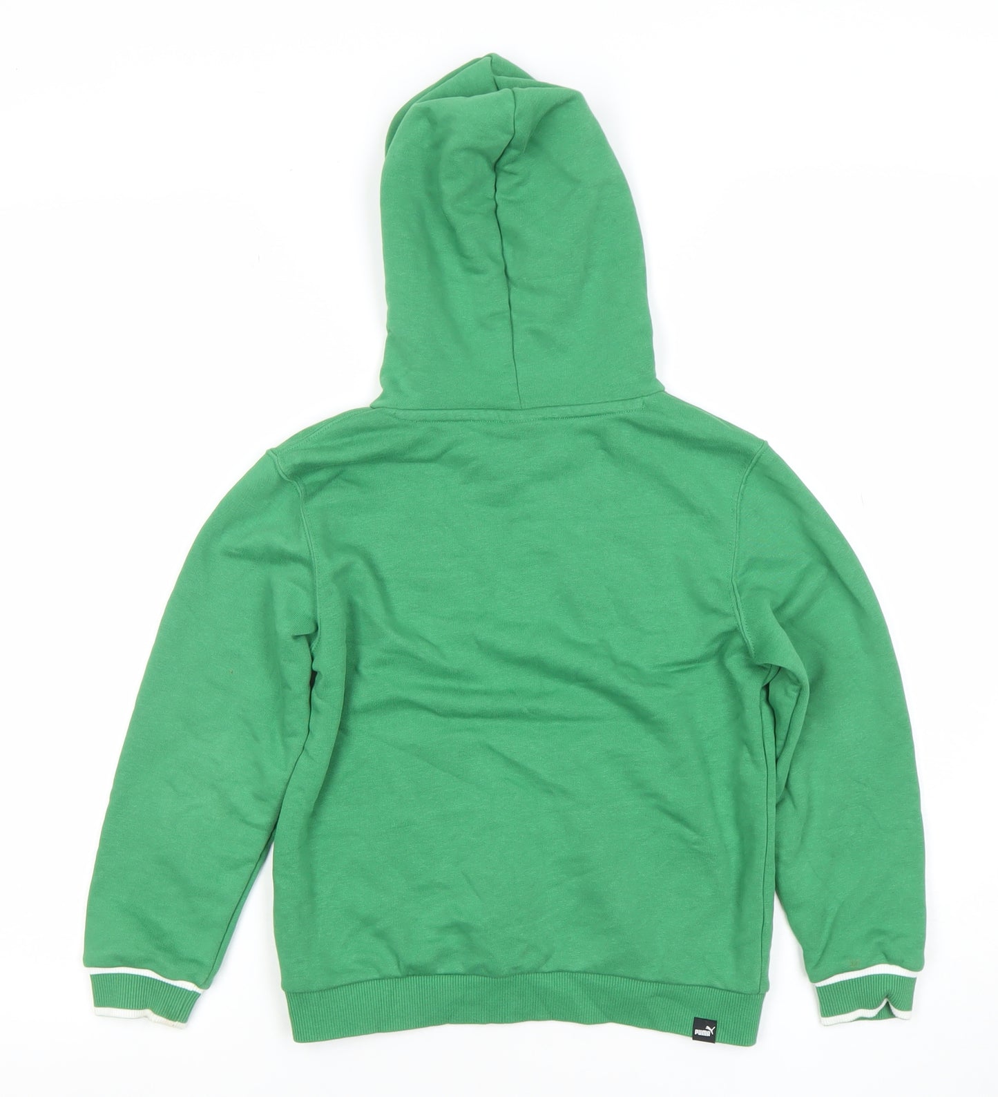 Puma Boys Green Pullover Hoodie 7-8 Years Logo Sports Casual