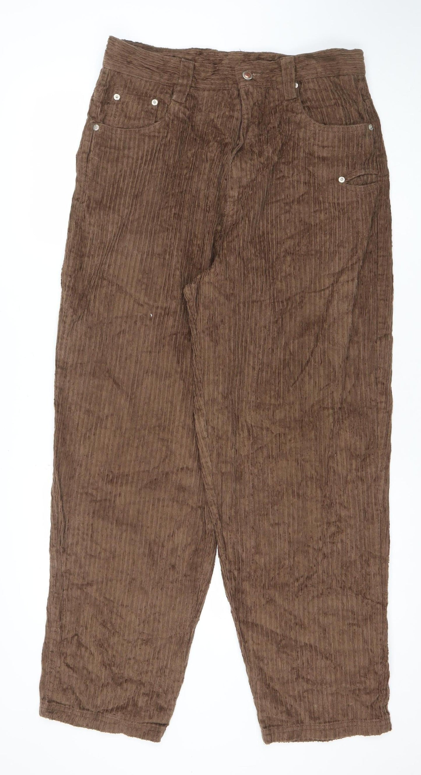 Star Wear Women's Brown Cotton Cargo Trousers Size 16