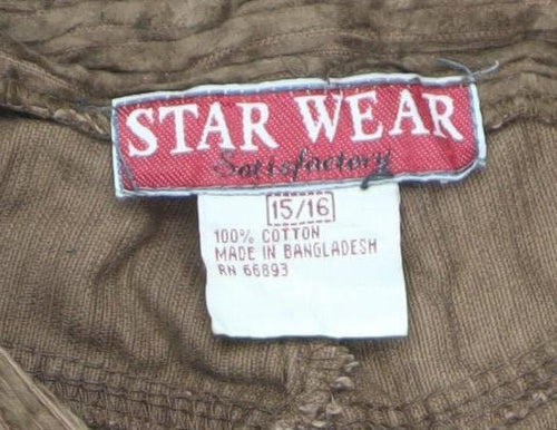 Star Wear Women's Brown Cotton Cargo Trousers Size 16