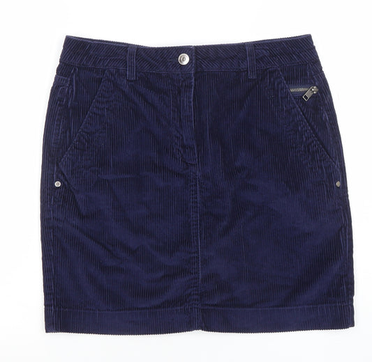 Next Women Blue Corduroy Short Pencil Skirt Size 10