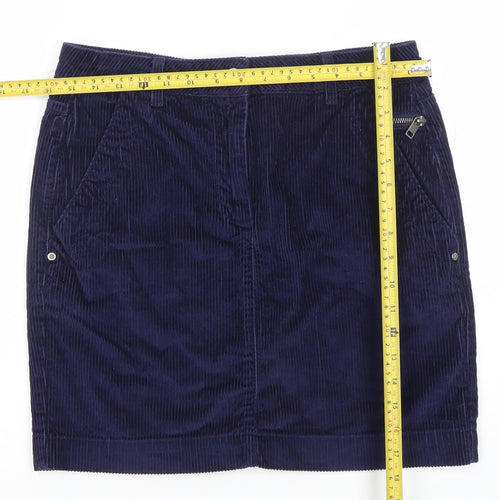 Next Women Blue Corduroy Short Pencil Skirt Size 10