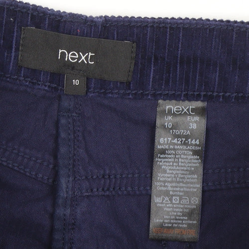 Next Women Blue Corduroy Short Pencil Skirt Size 10