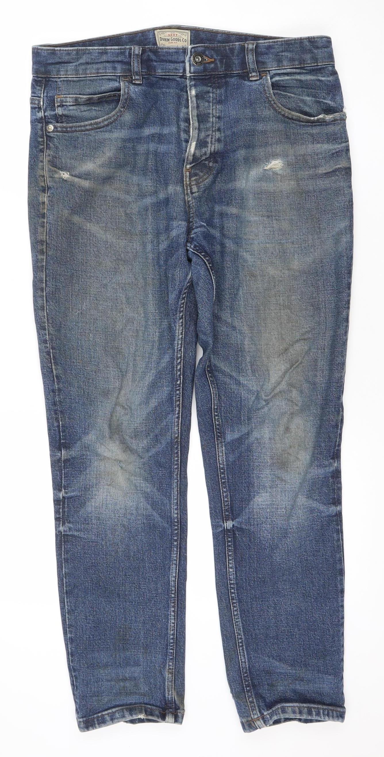 Next Men's Blue Straight Leg Denim Jeans 32W 29L Regular Fit