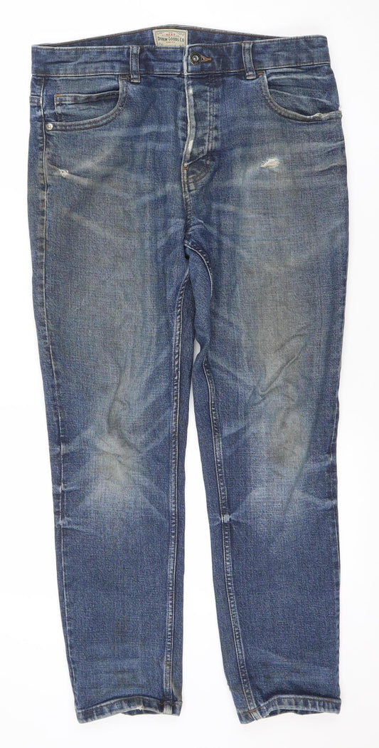 Next Men's Blue Straight Leg Denim Jeans 32W 29L Regular Fit