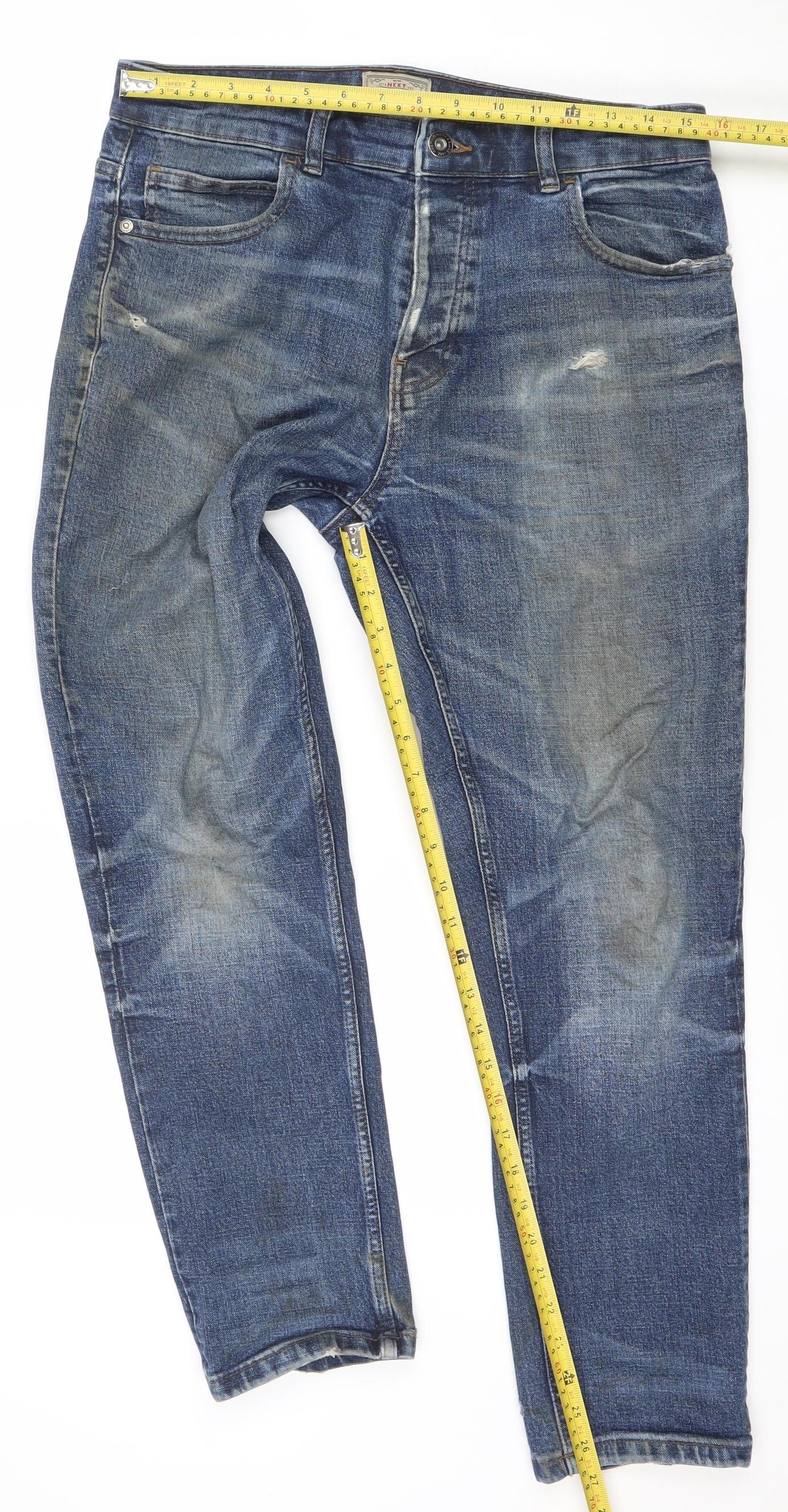 Next Men's Blue Straight Leg Denim Jeans 32W 29L Regular Fit
