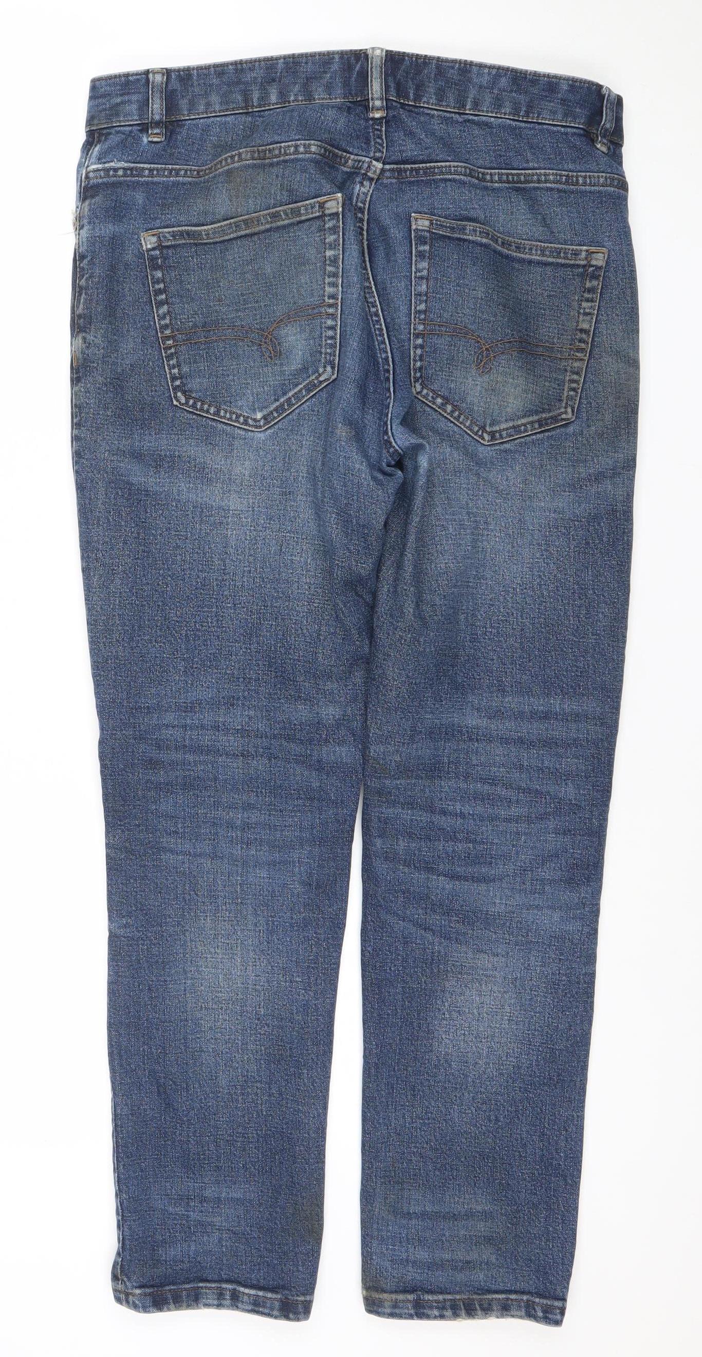 Next Men's Blue Straight Leg Denim Jeans 32W 29L Regular Fit