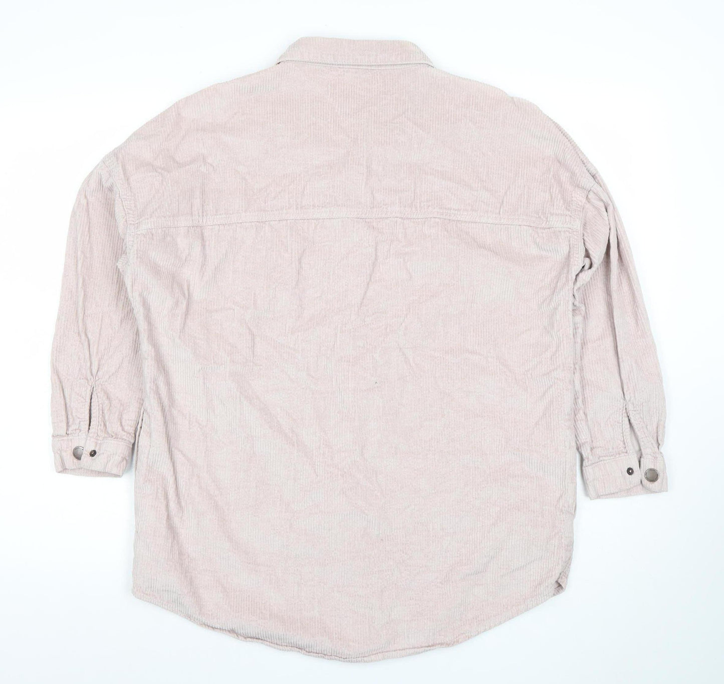 Next Girls Beige Corduroy Button-Up Shirt 12 Years 100% Cotton