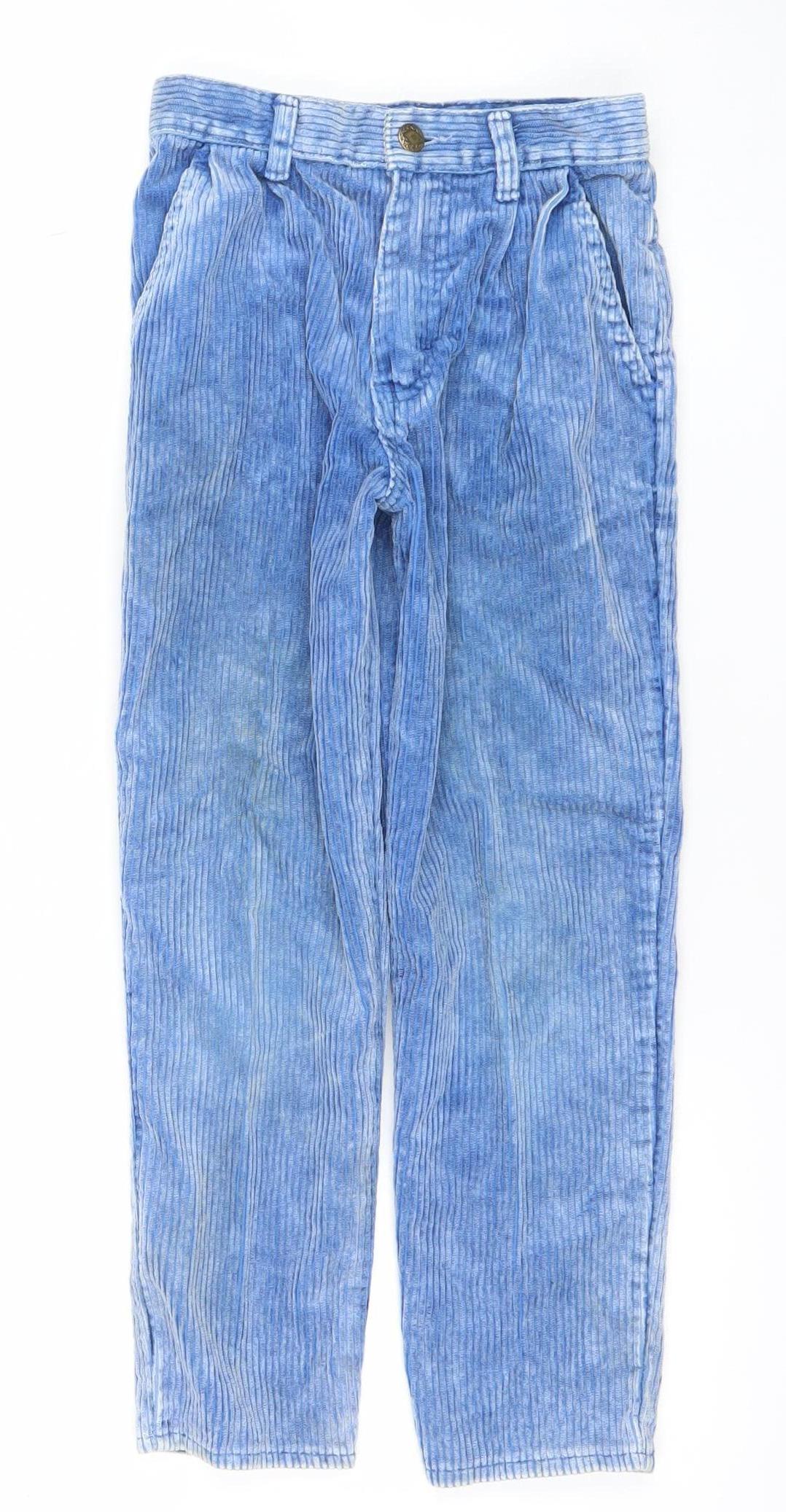 Smiths Boys Blue Corduroy Chino Trousers Age 7 Years Elastic Waist