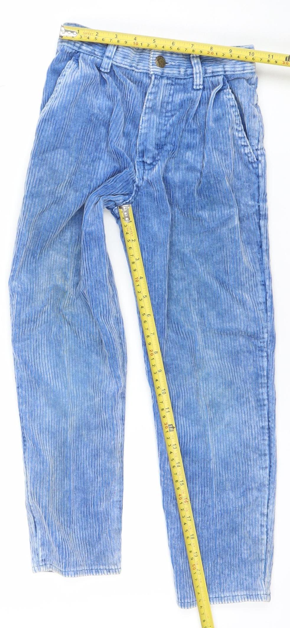 Smiths Boys Blue Corduroy Chino Trousers Age 7 Years Elastic Waist