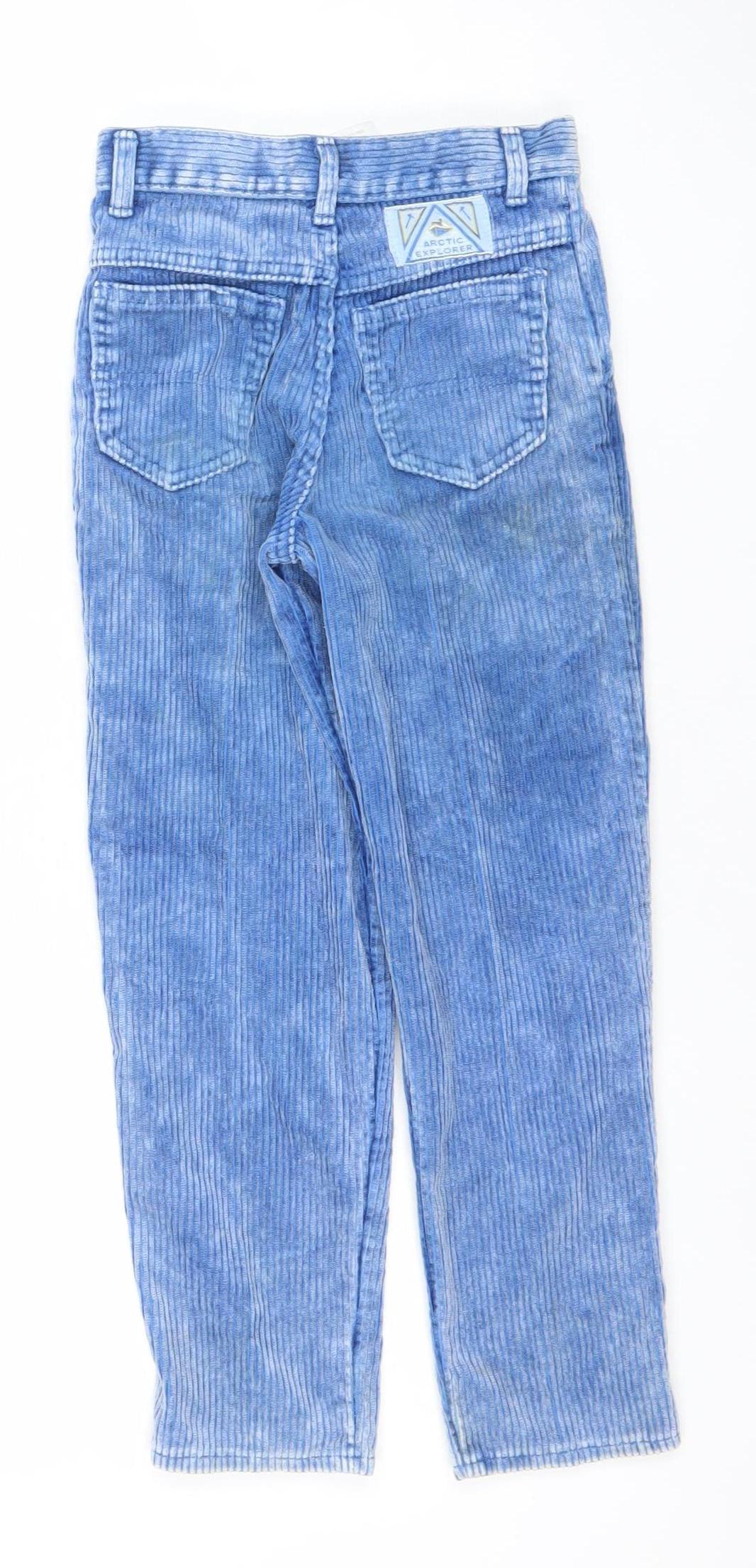 Smiths Boys Blue Corduroy Chino Trousers Age 7 Years Elastic Waist