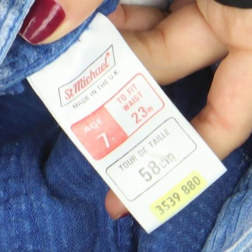 Smiths Boys Blue Corduroy Chino Trousers Age 7 Years Elastic Waist