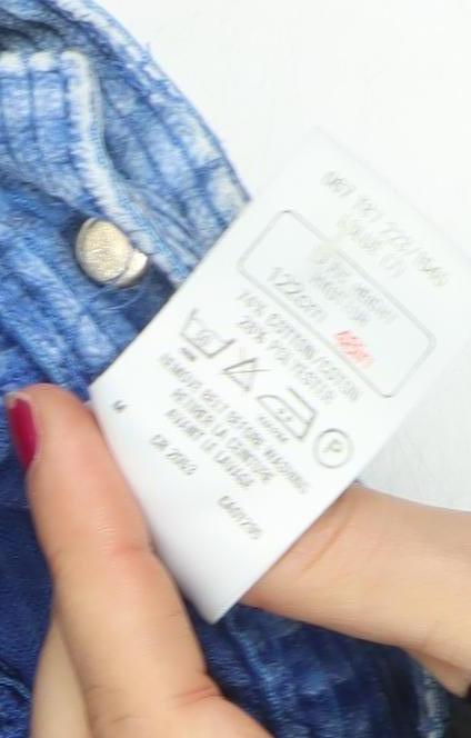 Smiths Boys Blue Corduroy Chino Trousers Age 7 Years Elastic Waist