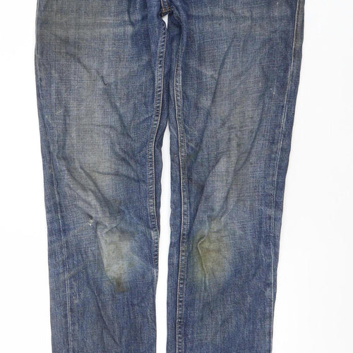 Replay Men's Blue Denim Straight Jeans 28W 30L Regular Fit